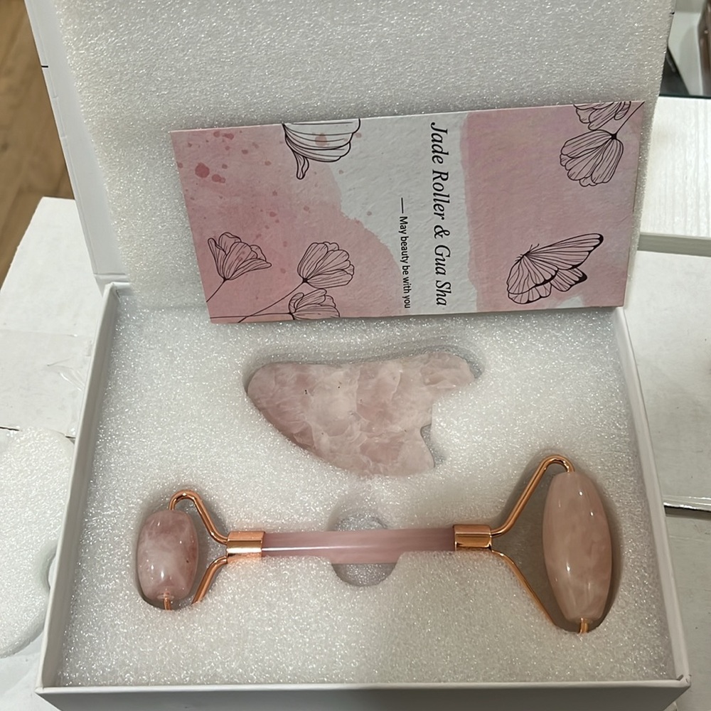 Baimei Jade Roller and Gua Sha Stone Set